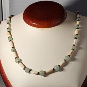 Czech glass and bone neckelace