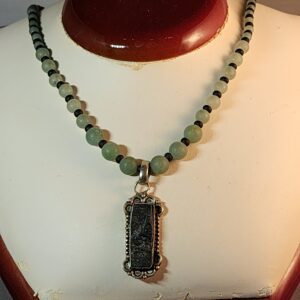 Black tourmaline and aventurine neckelace