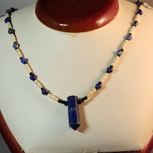 Lapis lazuli and bone neckelace