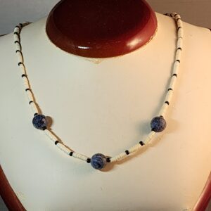 Sapphire and bone neckelace