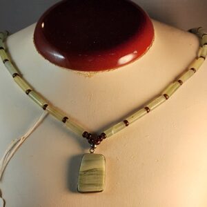 Larsonite and serpentine necklace