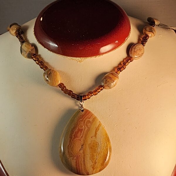 Jasper and czech glass necklace
