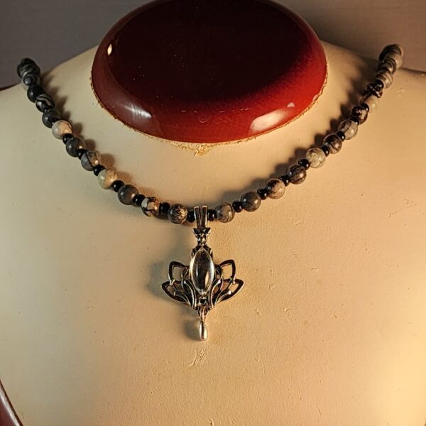 Jasper and czech glass necklace