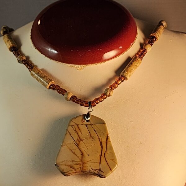 Picture jasper and czech glass necklace