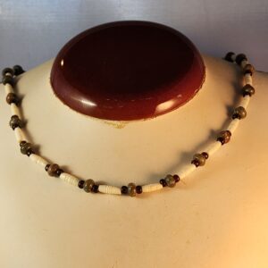 Jasper, bone, & czech glass necklace