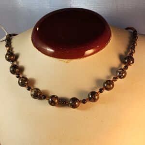 Fire opal and czech glass necklace