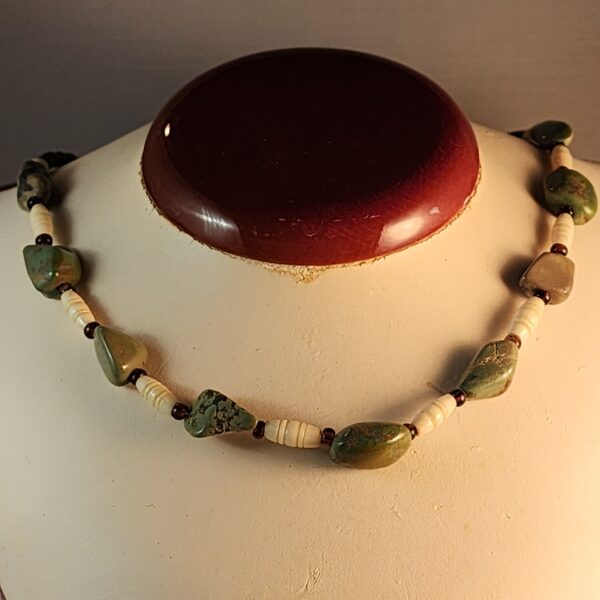 Turquoise and bone necklace