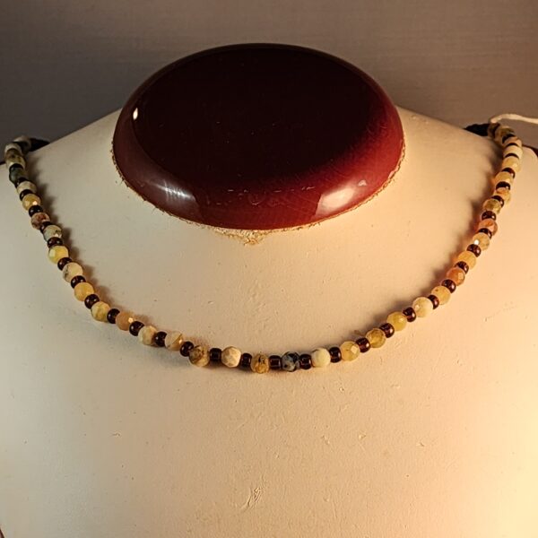 Yellow opal and czech glass necklace