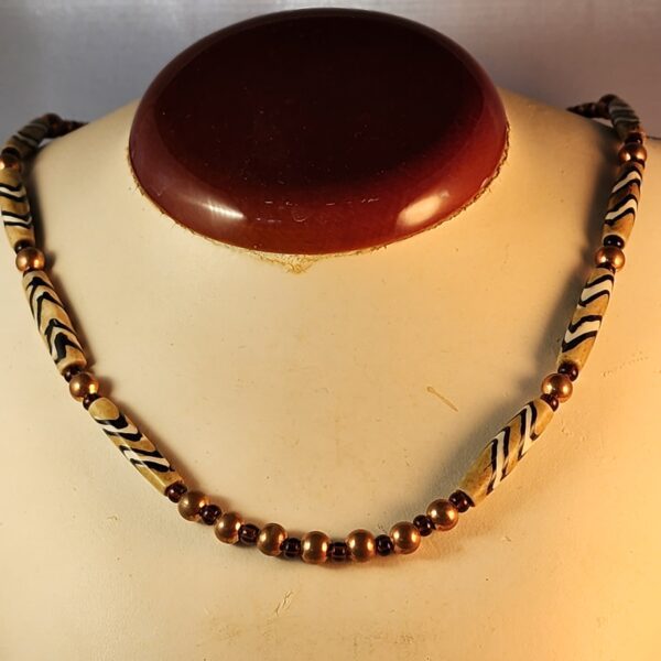 Bone and copper necklace