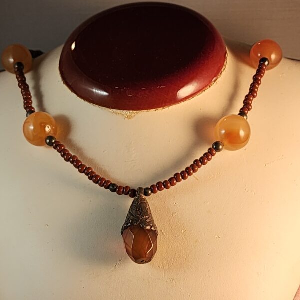 Carnelian and sterling necklace