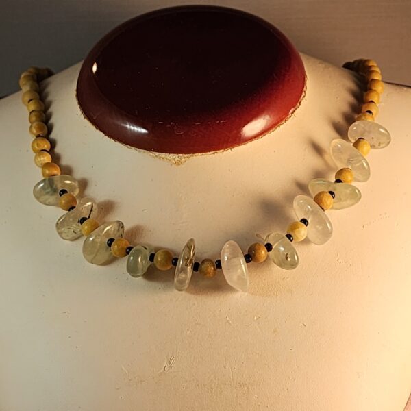 Phrenite aragonite & sterling necklace