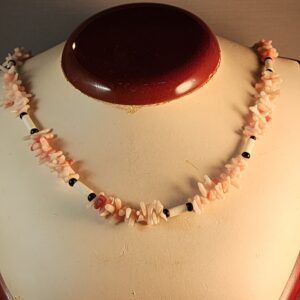 Coral and magnasite necklace
