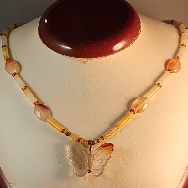Carnelian and czech glass necklace